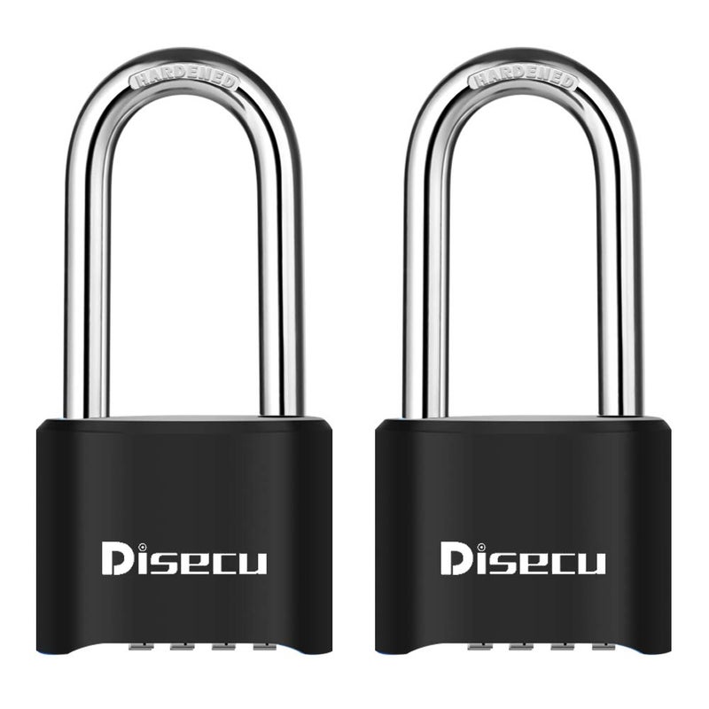 Disecu 2 Pack disecu Heavy Duty 4 Digit Combination Lock, 2.5 Inch Long Shackle Outdoor Waterproof Padlock for School Gym Locker, Storage Unit, Fence, Gate, Toolbox (Blue) - Image 1